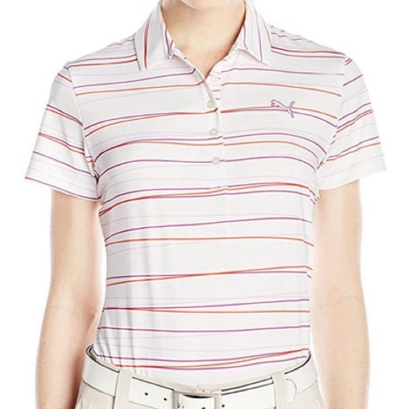 Puma Tops - EUC - Women’s Cobra PUMA Golf Roadmap Stripe Polo - Size L
